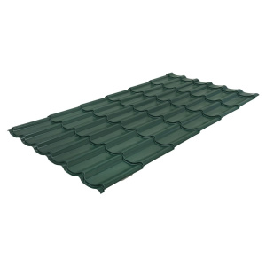 Металлочерепица Монтеррей 0.4 мм 2250х1180 мм зелёный RAL 6005